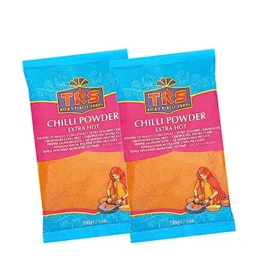 Image of TRS Chilli Powder Ex Hot 100G Lal Mirch Pure and Ready To Use No Added Flavours Colour Preservatives Indian Origin (Pack of 2)
