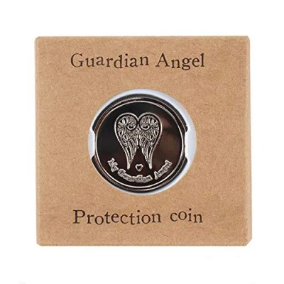 Image of Sleek Guardian Angel Protection Coin 6.5cm x 21cm (Pack of 27) Premium Decorative Unique Gift for Love, Strength &amp; Security Great Spiritual Home Decor Accent
