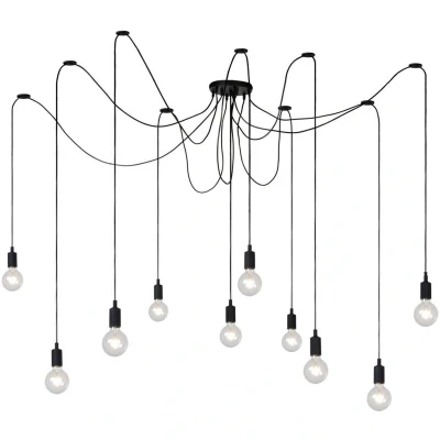 Image of Fix Modern Pendant Light 10xE27 Black