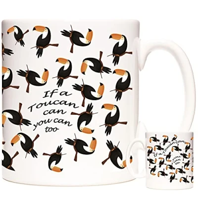 Image of Inspirational Toucan Gift Mug. If A Can You Too. Pictures on 11oz Coffee Mug/Tea Cup. for Fans