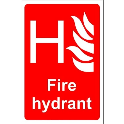 Image of Fire hydrant emergency Safety sign Self adhesive sticker 300mm x 200mm