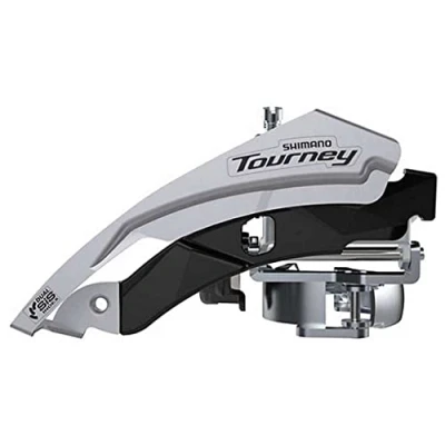 Image of FD TY601 Tourney front mech, triple, top swing, dual pull, 63 66, for 48T, Black