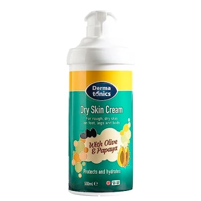 Image of Dermatonics Natural Care Dry Skin Cream Enriched with 10% Urea, Olive and Papaya Extracts, Long lasting Hydration a Gentle Scent for Smooth, Supple Skin,Vegan friendly, 500 ml