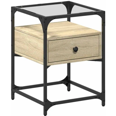 Image of vidaXL Bedside Cabinet Sonoma Oak 40x40x55 cm Engineered Wood