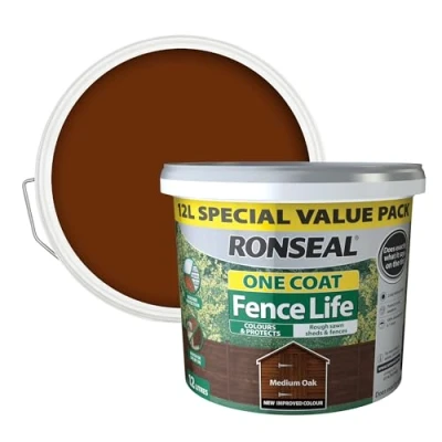 Image of Ronseal One Coat Fence Life Medium Oak 12L