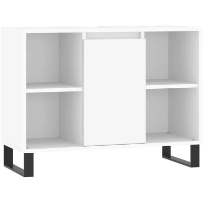 Image of vidaXL Bathroom Sink Cabinet Concrete Grey Engineered Wood Vanity with Iron Feet/Ample Storage 80 x 33 60 cm