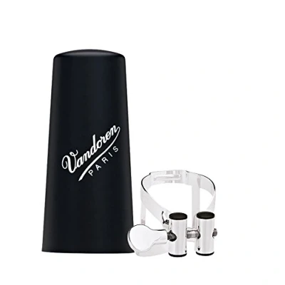 Image of Vandoren LC53SP Alto Clarinet M/O Ligature with Plastic Cap, Silver