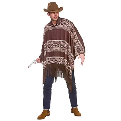Image of Adult Western Poncho Fancy Dress Costume One Size