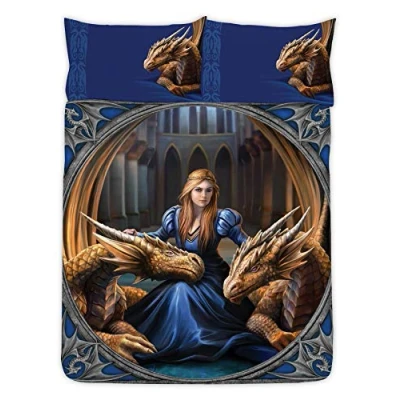 Image of Anne Stokes Fierce Loyalty Duvet Cover Reversible Bedding Set Double