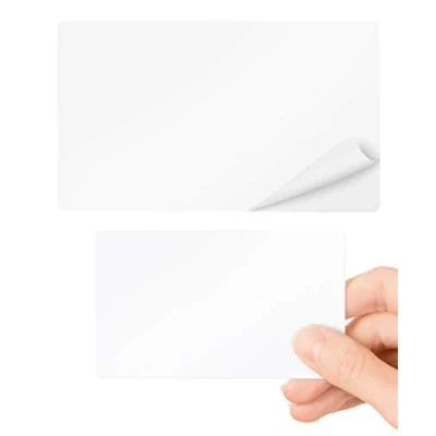 Image of Self Adhesive PVC Cards Plastic Pack of 100 by Lanyards Tomorrow Blank White Standard CR80 Credit Card Size 86 x 54mm Thin 320 Micron with 175 mic Paper Backing Printable for ID Printers