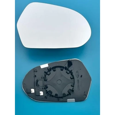 Image of Fits Audi A6 Clip On Wing Mirror Glass with Heated Base (Wide Angle), Right Hand (UK Driver Side), 2011 2017