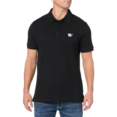 Image of True Religion Mens Relaxed Buddha Patch Polo in Black Size Small