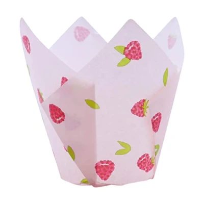 Image of 24 PME Tulip Shaped Muffin Cases, Raspberry