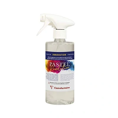 Image of Clairefontaine Ref 975190C Pastel Revolution Liquid Fixative for Safely Transporting Artworks, Suitable Multi Surfaces 500ml Spray Bottle