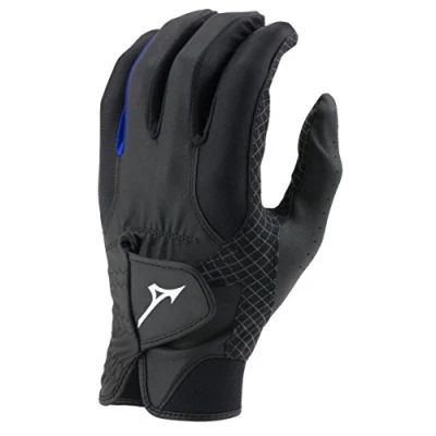 Image of Mizuno 2018 RainFit Men&#039;s Golf Glove, Pair, Black/Royal, Small