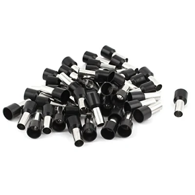 Image of sourcing map 50 Pcs 16mm2 Crimp Terminal Bootlace Ferrule Connector Black