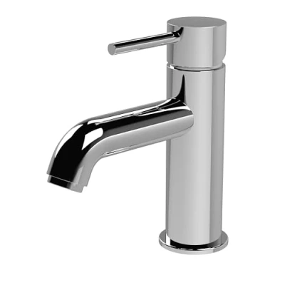 Image of Balterley Contemporary Round Mono Basin Mixer Tap &amp; Push Button Waste, Chrome Finish Elegant Bathroom Taps for Modern Bathrooms Premium Quality Single Lever Temperature Control