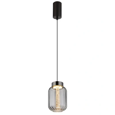 Image of Fluoro Slim Pendant Ceiling Light Matt Black LED 3000K