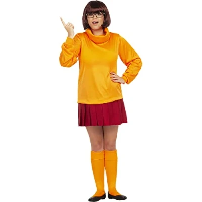 Image of Funidelia Velma costume Scooby Doo OFFICIAL for woman size S Doo, Cartoons Orange Costume, adults fancy dress &amp; props Halloween, carnival parties