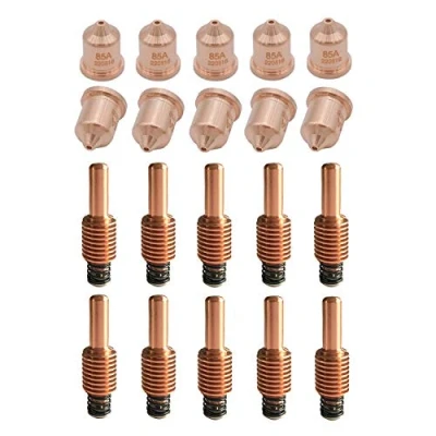 Image of Donwind 10pcs 220816 nozzles &amp; 220842 electrodes plasma consumables Fit 85/105 cutting torch