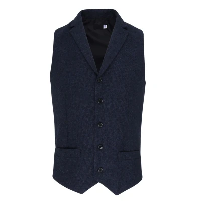 Image of Premier Mens Herringbone Waistcoat (Navy) Size Small
