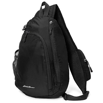 Image of Eddie Bauer Ripstop 8l Shoulder Sling Pack with Padded Air mesh Adjustable Crossbody Strap Bag, Black, Taille Unique