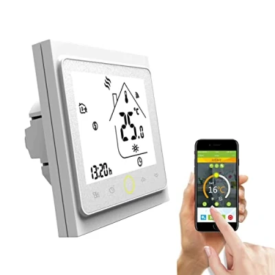 Image of Qiumi Smart WiFi Thermostat Temperature Controller for Floor Heating Electric Work with Amazon Alexa Google Home IFTTT, 16A 95 240V AC