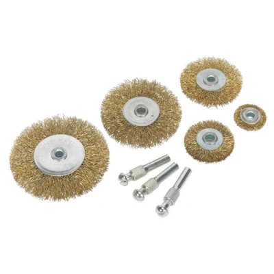 Image of Sealey Wire Brush Set 8pc Brassed
