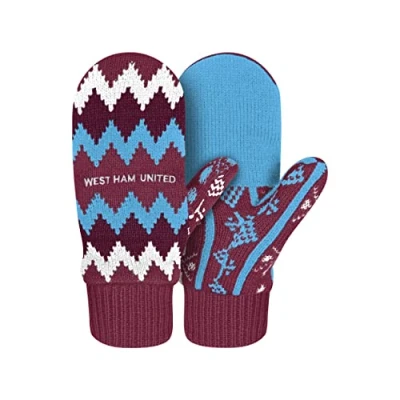 Image of FOCO Premier League Football West Ham United Fan Knitted Gloves Mittens
