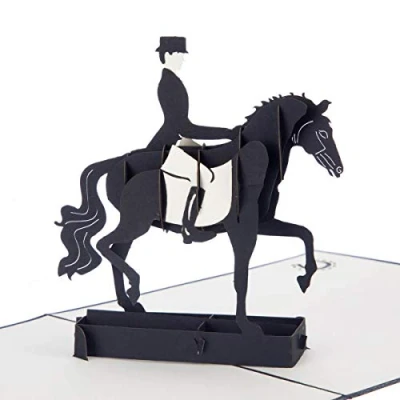 Image of Cardology Dressage Pop Up Birthday Card Horse Gifts, Equestrian Gifts for Riders, Handmade Cards