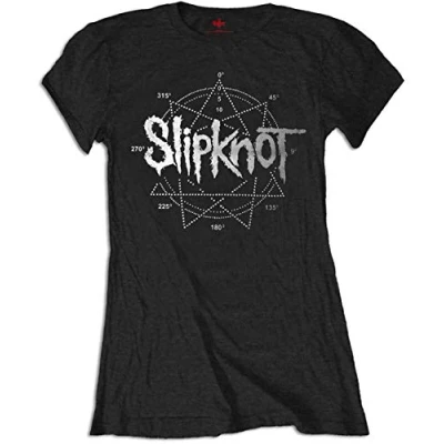 Image of Slipknot &#039;Logo Star Diamante&#039; (Black) Womens Fitted T Shirt (x Large)