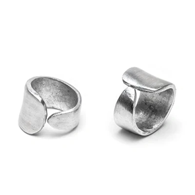 Image of Vestopazzo 100% RECYCLED ALUMINIUM IRREGULAR BAND RING ADJUSTABLE SIZE, NICKEL TESTED AL16219, Aluminum, no