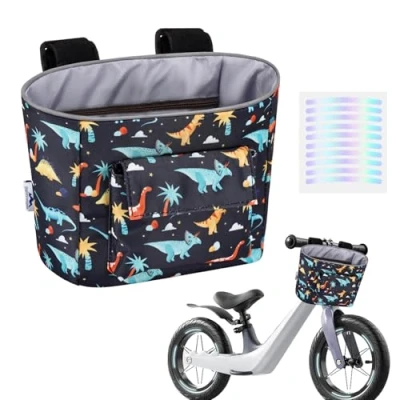 Image of LOCAL LION Kids Bike Basket, Handlebar Bag, Waterresistant Bicycle Thickened Front Bag for Children&#039;s Balance Tricycle Scooter