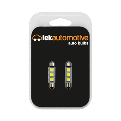 Image of Tek Automotive 239 C5W WHITE LED Car Light Bulbs Festoon Number Plate Bulb Interior Lights 12V S8.5D 11x38mm 3 Twin Pack