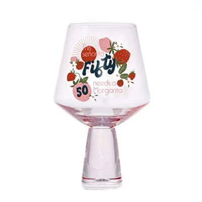 Image of Boxer Gifts 50th Birthday Novelty Cocktail Glass Fun &amp; Colourful Party Gift for Her…