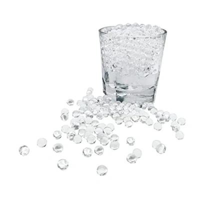 Image of KONFEN Water Beads 20000Pcs Gel Soil, Clear Balls Jelly Crystal Ball Absorbing for Vases, 100g 7 8mm Orbs Vase Fillers Home Decorations (Clear)