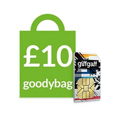Image of GiffGaff Pay As You Go Sim Card 10 Pound Goody Bag