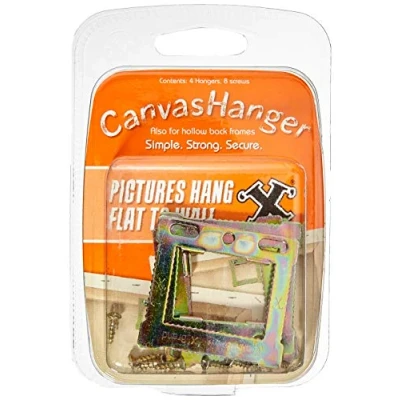 Image of X Canvas Hangers Brass Plated 4 Pack Blister 13012