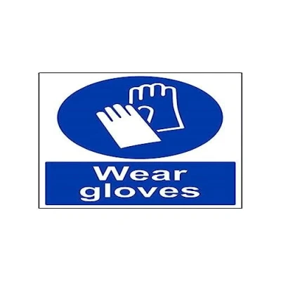 Image of Vsafety Wear Gloves PPE Sign 300mm x 400mm Self Adhesive Vinyl
