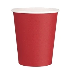 Image of Fiesta Recyclable Single Wall Takeaway Coffee Cups Red 8oz (1000 Pack)