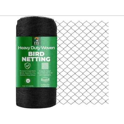 Image of Moorgreen Anti Bird Netting for Garden &amp; Fruit Trees Heavy Duty Net Protects Plants, Crops Fish Ponds UV Resistant Reusable Mesh (4m x 25m)