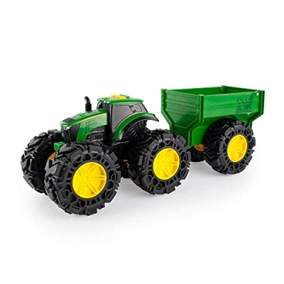 Image of John Deere Kids 736 47353 Lights &amp; Sounds Tractor with Wagon, green