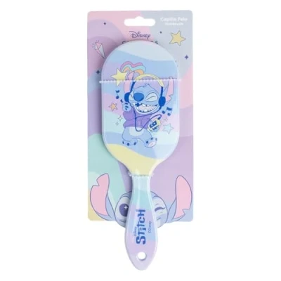 Image of Disney Kids Character Girls Compact Hair Brush Stitch Frozen Hairbrush With Gift Box (Musical Stitch)