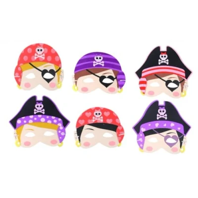Image of MustBeBonkers 18 PINK PIRATE DRESS UP FOAM MASKS FANCY PARTY BAG FILLERS FACE MASK