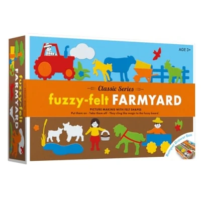 Image of Fuzzy Felt PETERKIN Classic Series Farmyard Drawer Set: Mix and Match Pieces to Create Farm Themed Pictures! Arts Craft Ages 3+