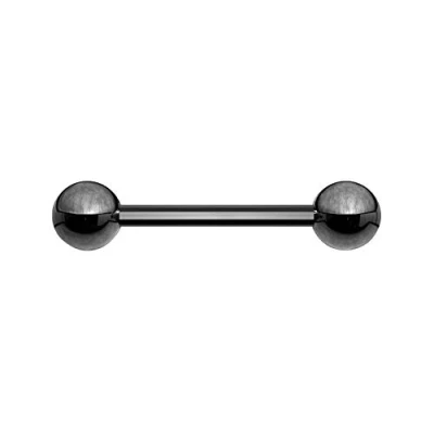 Image of The Goldmine UK 14GA (1.6mm) 1/2&quot;(12mm) Bar 5mm Balls, Black Coloured Titanium IP over 316L Surgical Stainless Steel Barbell short Tongue or Nipple Piercing free delivery