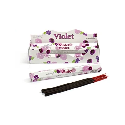 Image of STAMFORD INC. 37104 Violet Incense Sticks, 20 Sticks x 6 Packs