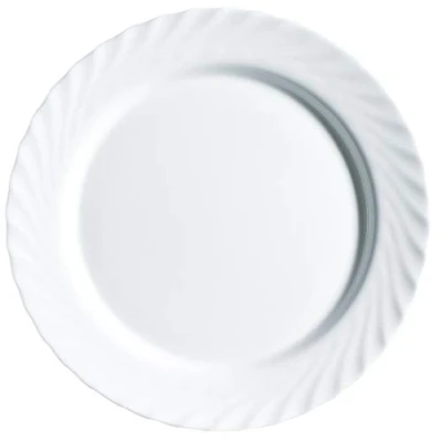 Image of Trianon White Opal Glass Dinner Set Dinnerware Tableware Plates Microwave Safe Dishwasher Dining Modern (31cm Round Platter)