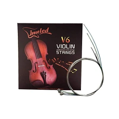 Image of Imelod violin Strings Universal Full Set (G D A E) Fiddle String Steel Core Nickel silver Wound with plated Ball End for 4/4 3/4 1/2 1/4 Violins(1 Set)