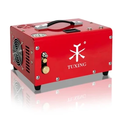 Image of TUXING Pcp Air Compressor, 4500Psi/30Mpa&amp;Built in Oil Water Separator with Power Adapter for Rifle Paintball Tank Filling 220V AC or 12V Car Battery